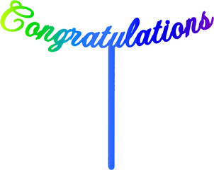 3d render of a year sign. Cake topper. Rainbow colours.