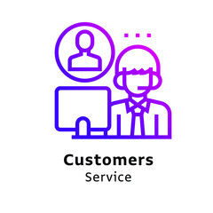 icon Purple gradient color for business developing designs