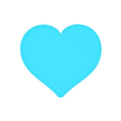 Blue heart isolated on white 