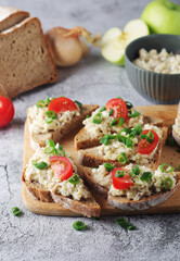 Vorschmack sandwiches - typical Jewish dish