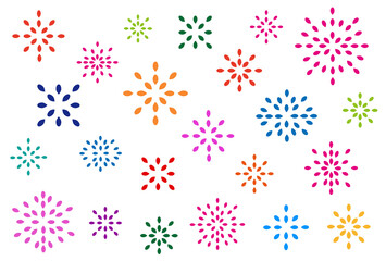 花火 花 オブジェ 模様 幾何学 シルエット RGBカラー