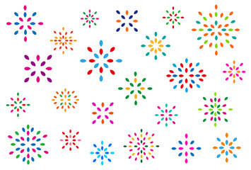 花火 花 オブジェ 模様 幾何学 シルエット RGBカラー