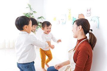 Children and teacher at Kindergarten