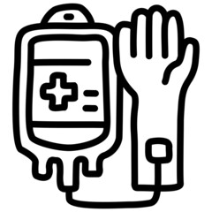 handdrawn blood donation icon