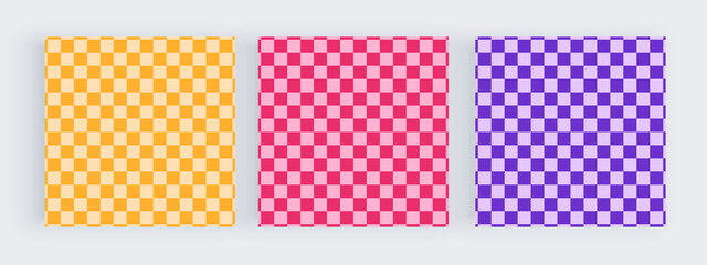 Orange, pink and blue groovy square retro design for social media backgrounds
