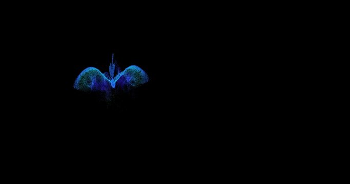 Digital animation of a venix and flames that lighting up on neon style. 3d rendering