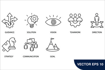 Leadership concept icons  symbol vector elements for infographic web