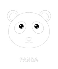 Panda tracing worksheet for kids