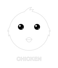 Chicken tracing worksheet for kids