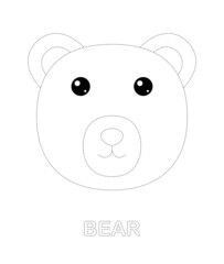Bear tracing worksheet for kids