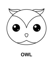 Coloring page with Owl for kids