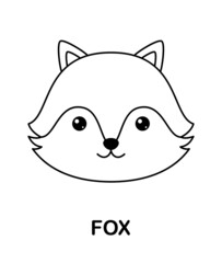 Coloring page with Fox for kids