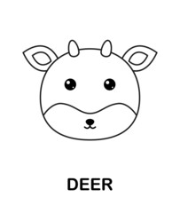 Fototapeta premium Coloring page with Deer for kids