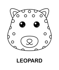 Coloring page with Leopard for kids