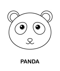 Coloring page with Panda for kids