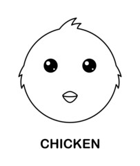 Coloring page with Chicken for kids