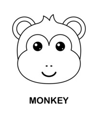 Coloring page with Monkey for kids