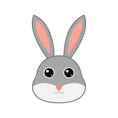 Fototapeta na wymiar Cute Rabbit face isolated on white background