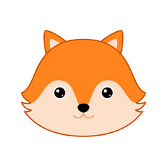 Cute Fox face isolated on white background