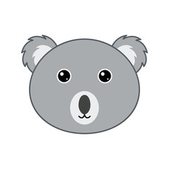 Cute Koala face isolated on white background