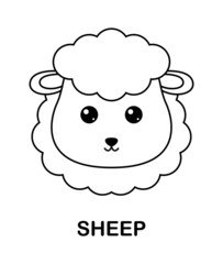 Coloring page with Sheep for kids