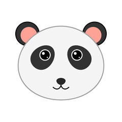 Cute Panda face isolated on white background