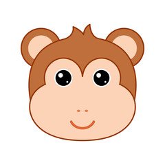 Cute Monkey face isolated on white background