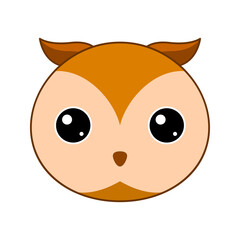 Cute Owl face isolated on white background