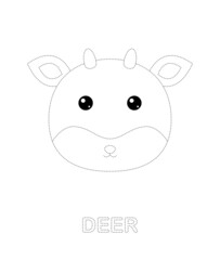 Deer tracing worksheet for kids