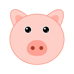 Cute Pig face isolated on white background