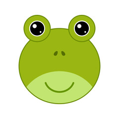 Cute Frog face isolated on white background