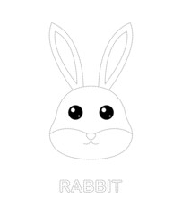 Rabbit tracing worksheet for kids