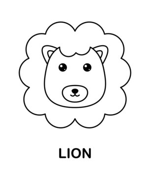 Coloring page with Lion for kids