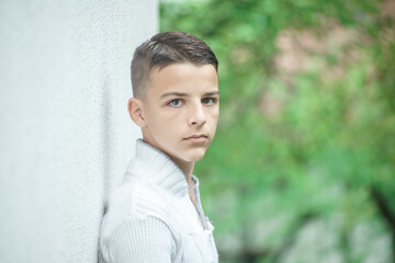 portrait of a handsome boy in natural light