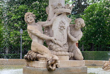 Fountain in El Retiro Park in Madrid