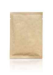 Blank brown paper sachet isolated on white background