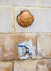 Tap for drinking water on Camino de Santiago