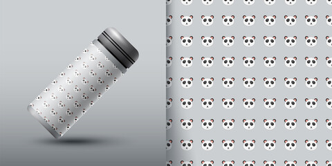 Panda seamless pattern with bottle © Pure Imagination