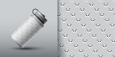 Panda seamless pattern with bottle © Pure Imagination