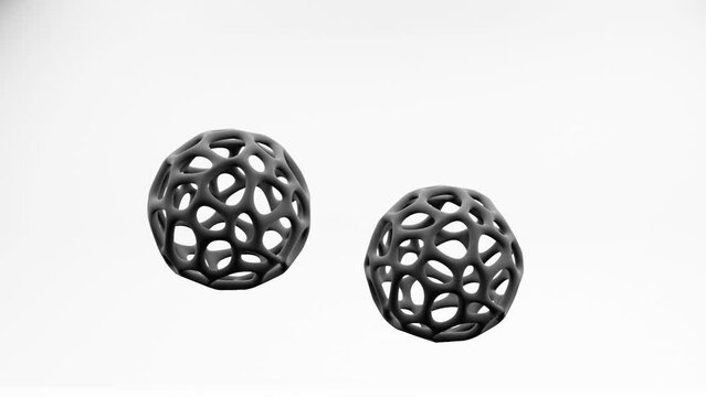 black Hollow Sphere Rotation Looped Animation