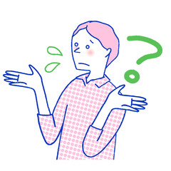 わからなくて悩む外国人男性
