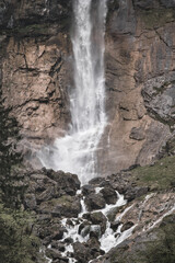Highest waterfall in Germany in the mountains and forest - Röthbachfall Obersee Königssee Alps
