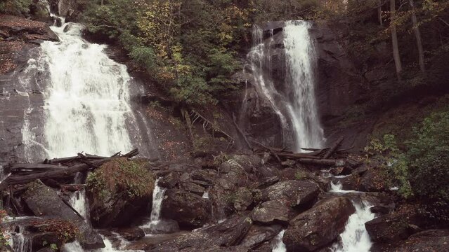 Ana Ruby Falls waterfall in the Fall outside of Helen, Georgia