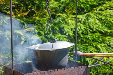 Bograch cooked on the fire