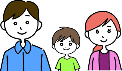 3人家族のイラスト