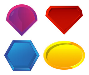 Superhero coat of arms. Set of Shields. Collection of vector illustrations.