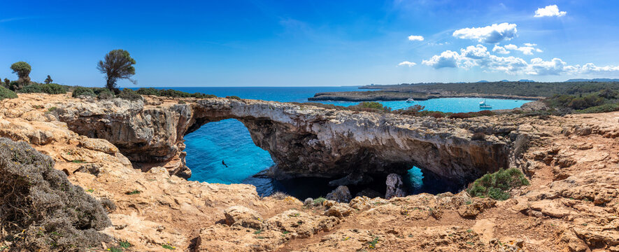 Mallorca | Majorca | Cala Varques &ndash; abgelegenes Strandparadies bei Porto Cristo | Spanien | Panorama