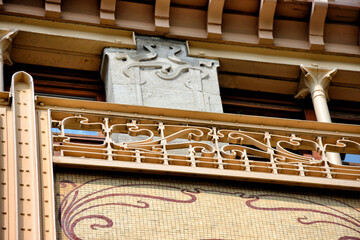 part of facade, Hotel van Eetvelde - house designed in 1895 by Victor Horta for Edmond van...