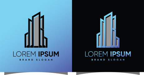 Building logo with creative modern syle Premium Vector