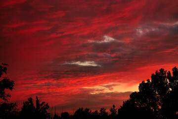 Fototapeta na wymiar red sunset sky